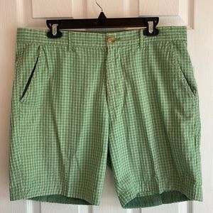 Halsey Vintage 1944 green plaid shorts